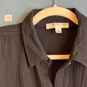 Anne Klein Black Cotton Top